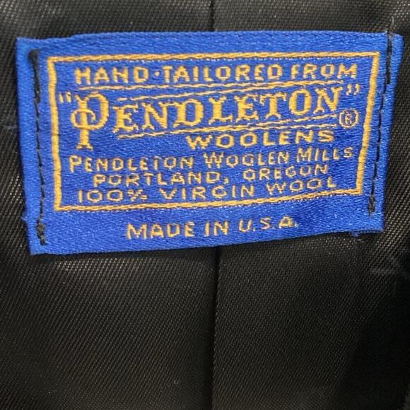 Vtg Pendleton Womens Wool Blazer Size Large Black Asian Classic Gothic Artsy - Picture 2 of 6